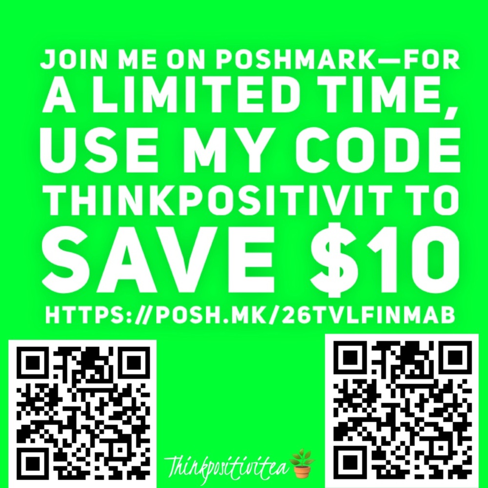 Join me on Poshmark—to save $10 just scan the QR code.